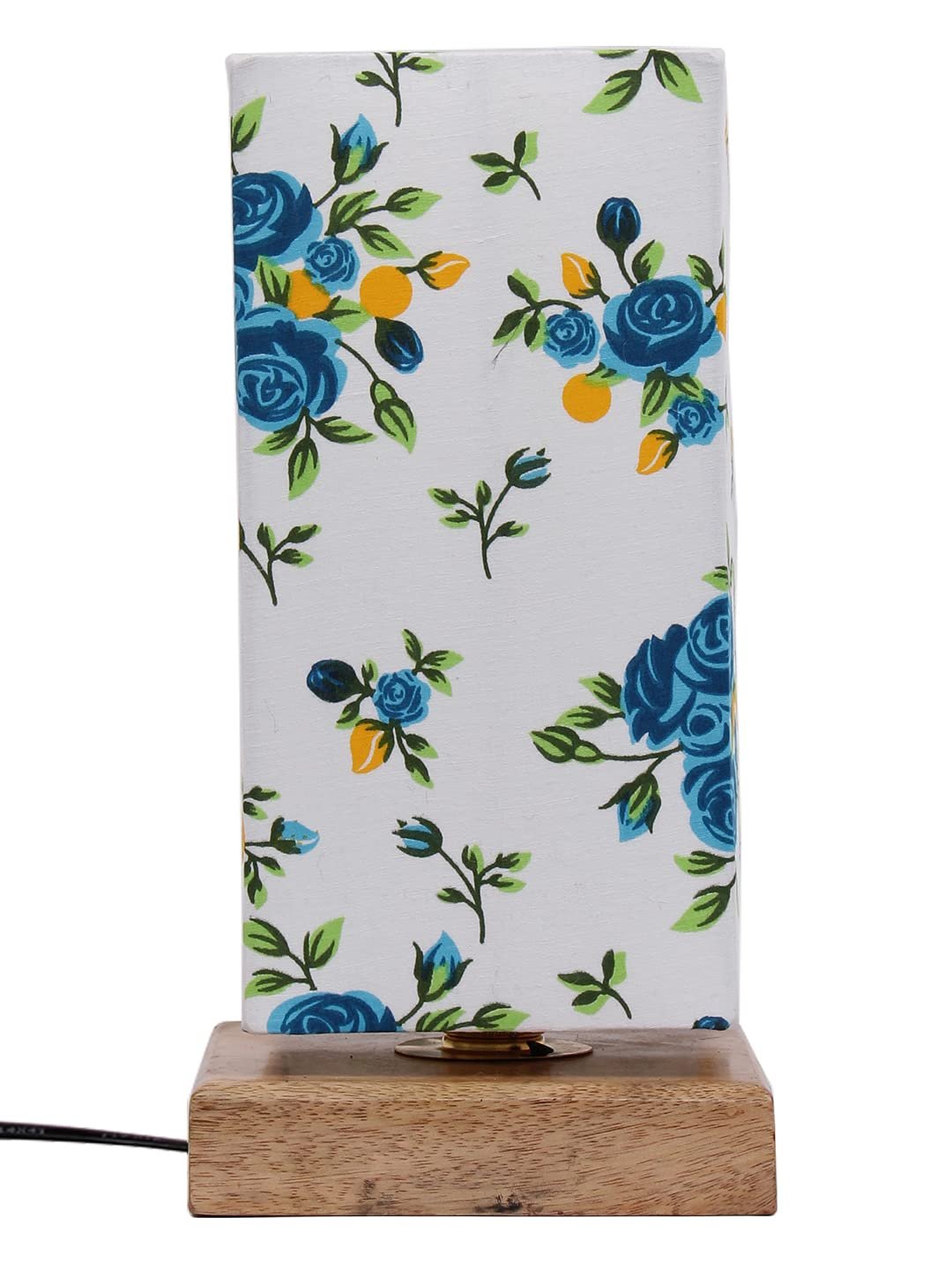 Multicolor Cotton Shade with Square Wood Base