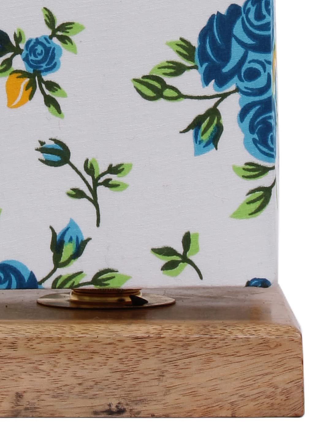 Multicolor Cotton Shade with Square Wood Base