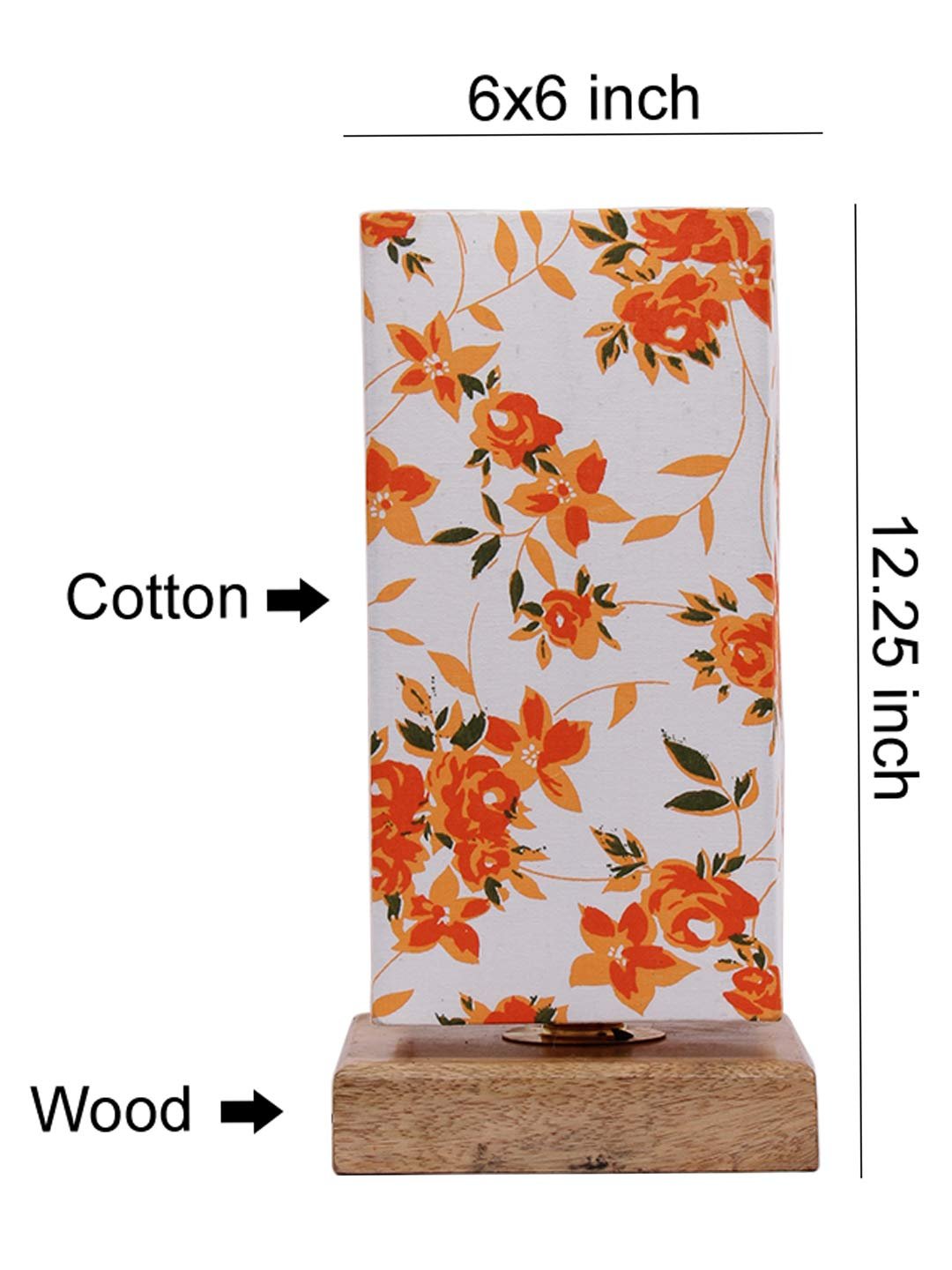 Multicolor Cotton Shade with Square Wood Base