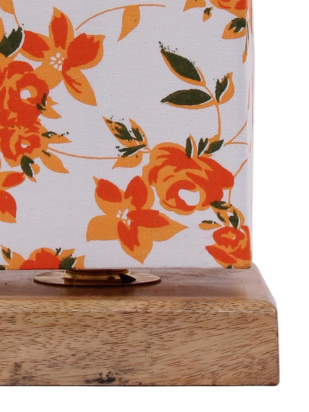 Multicolor Cotton Shade with Square Wood Base