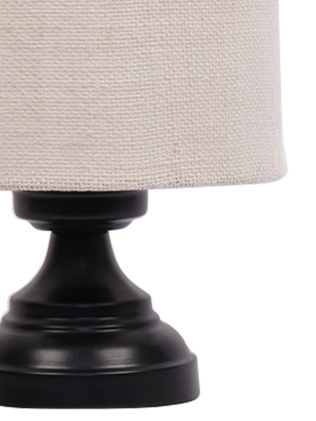 White Jute Shade lamp with Black Base