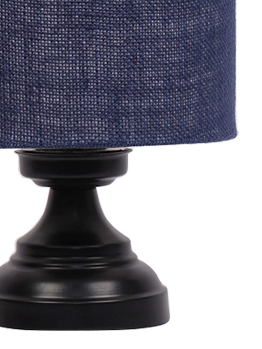 Blue Jute Shade lamp with Black Base