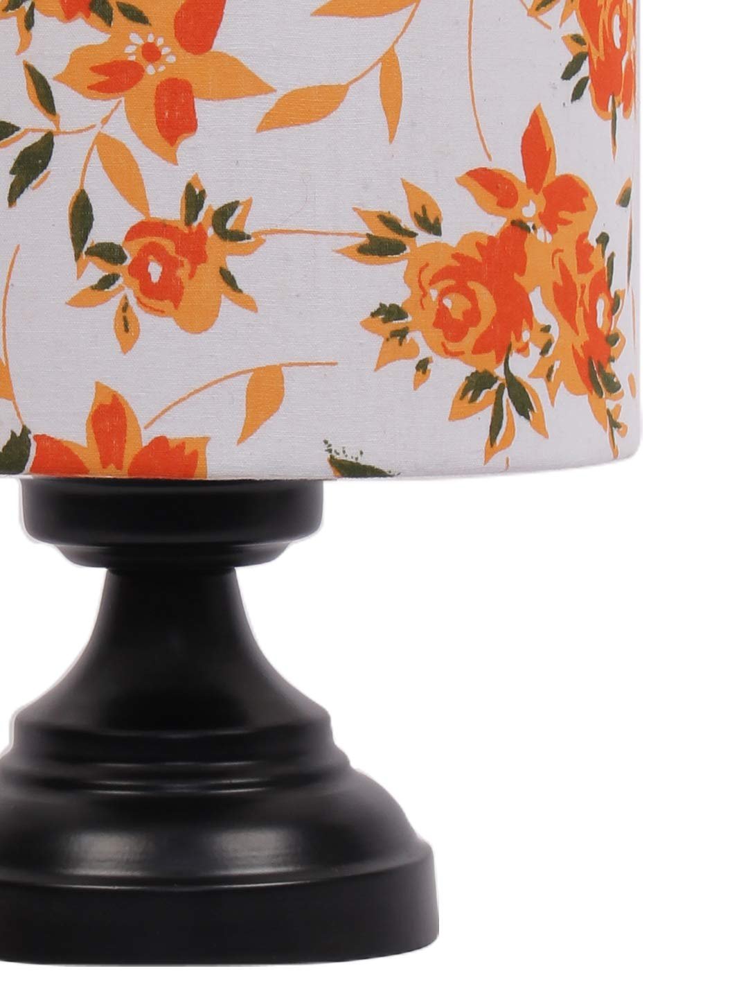 Multicolor Cotton Shade lamp with Black Base