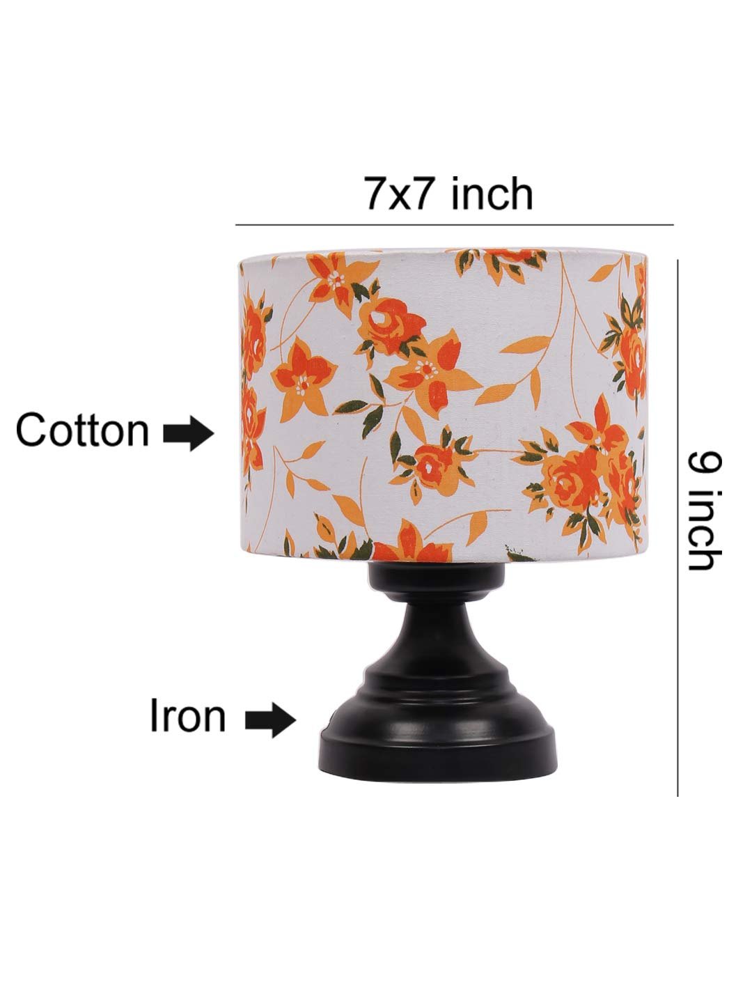Multicolor Cotton Shade lamp with Black Base