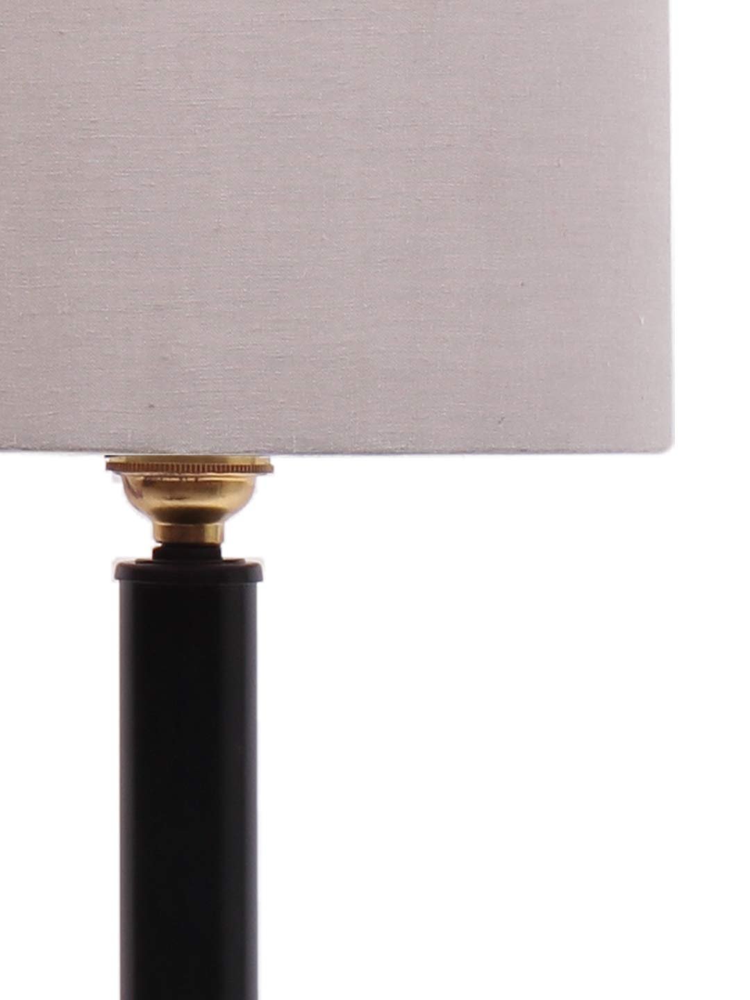 Grey Cotton Shade lamp with Black Base