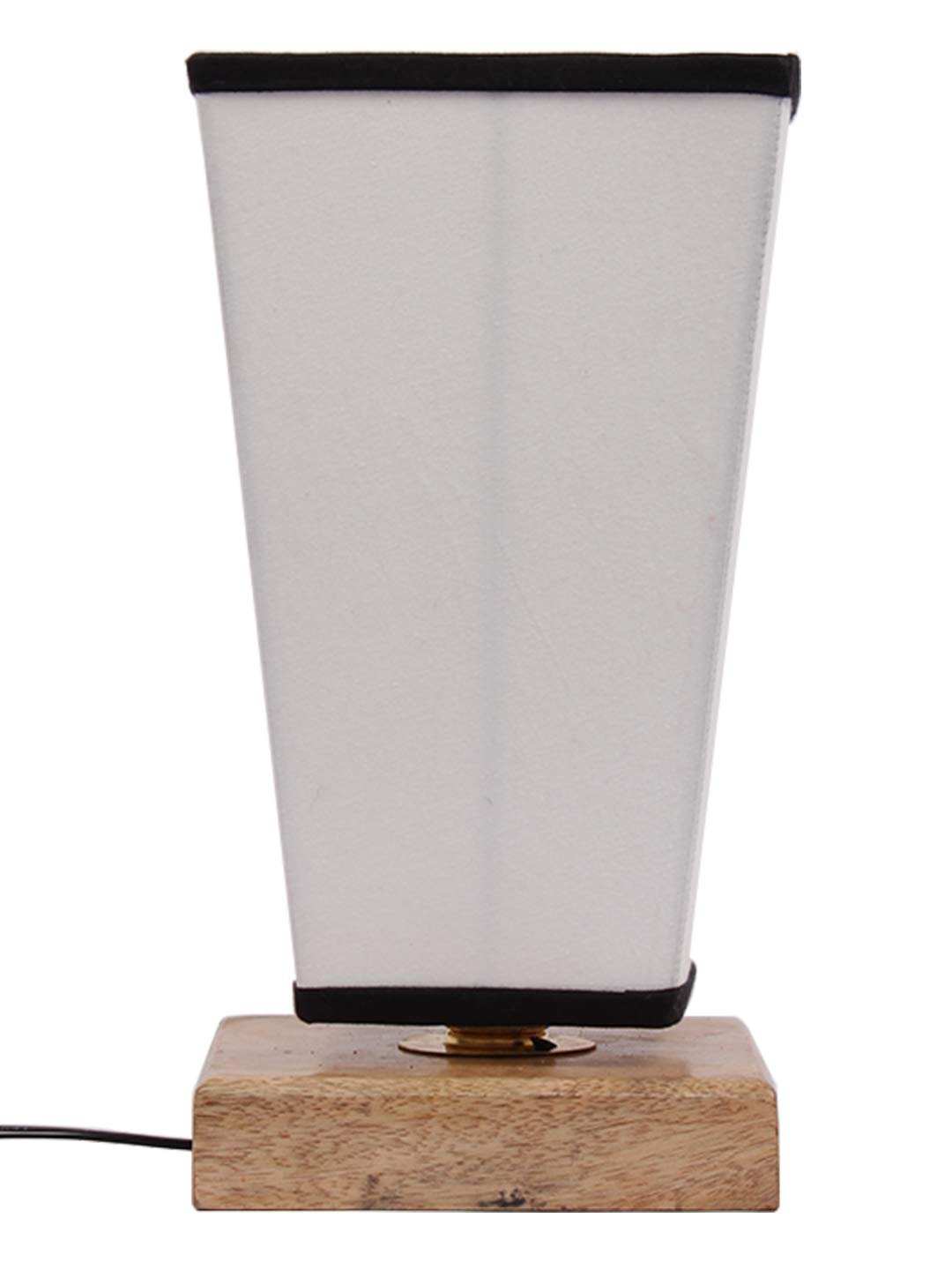 Multicolor Pyramid Cotton Shade with Square Wood Base