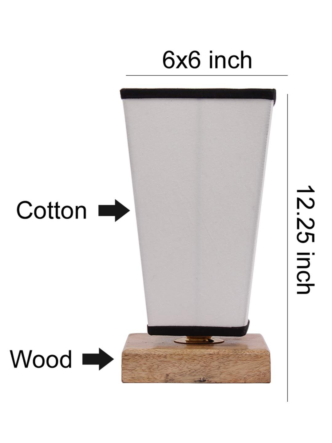 Multicolor Pyramid Cotton Shade with Square Wood Base