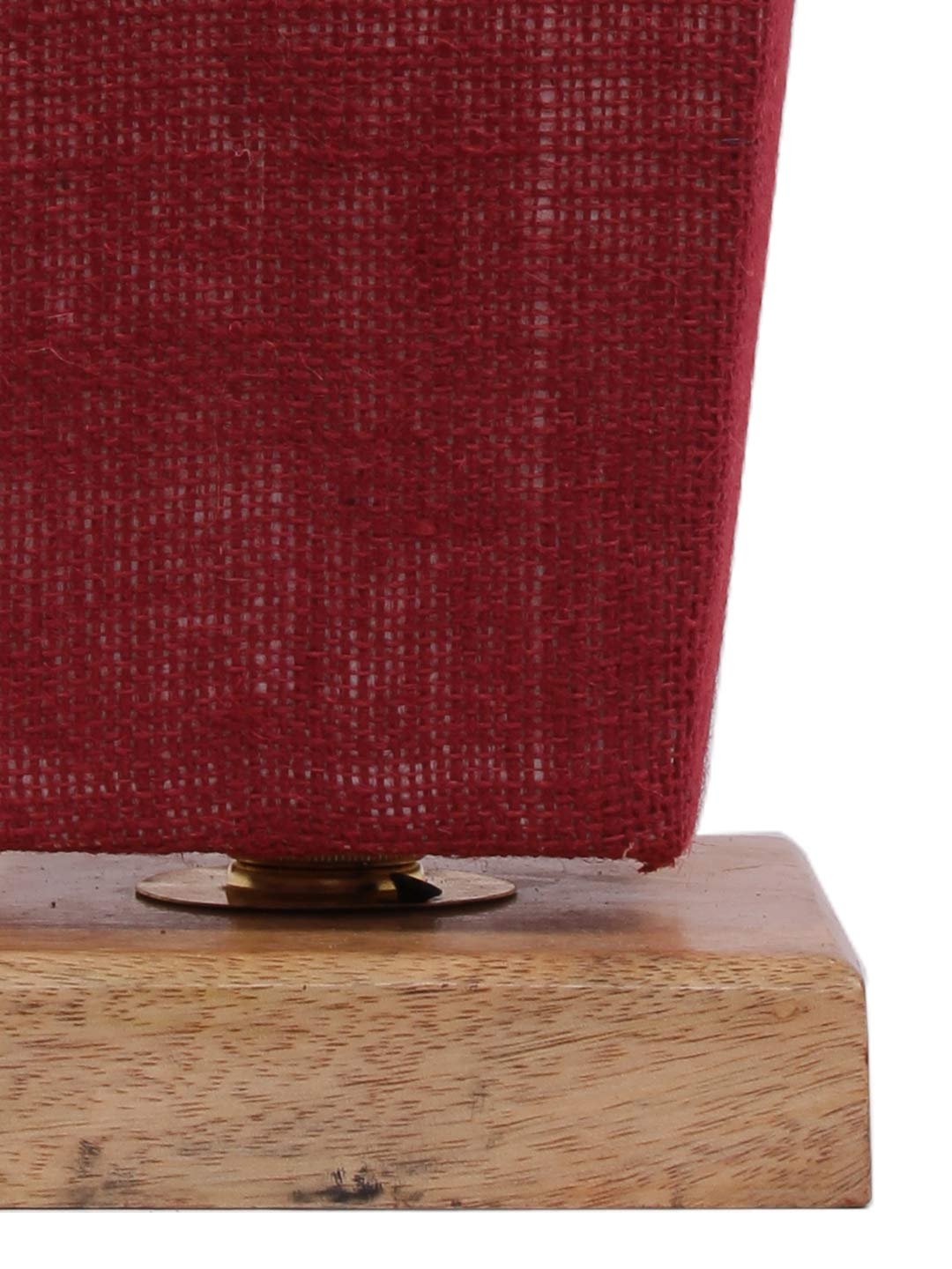 Maroon Pyramid Jute Shade with Square Wood Base