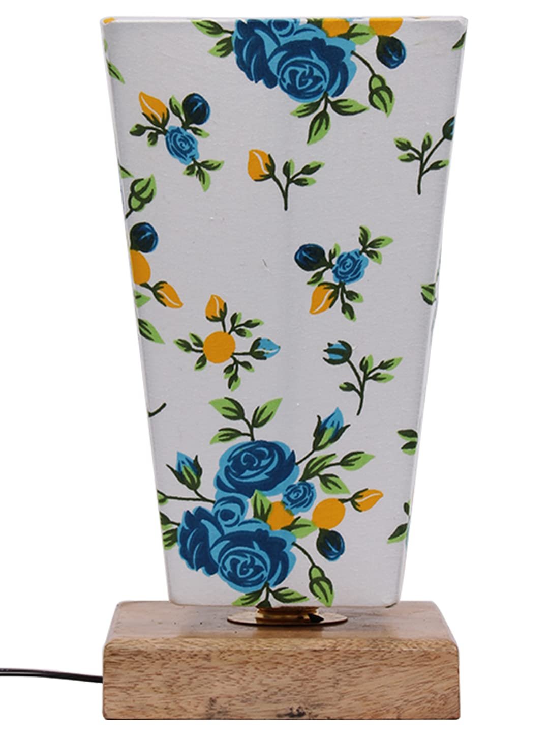 Multicolor Pyramid Cotton Shade with Square Wood Base