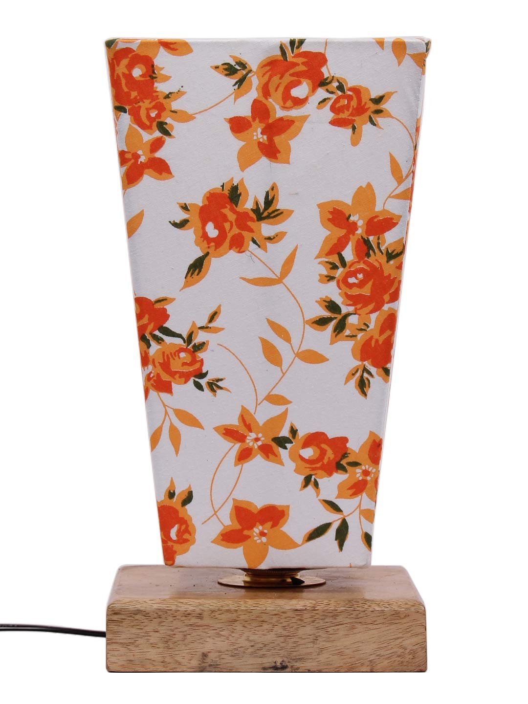 Multicolor Pyramid Cotton Shade with Square Wood Base