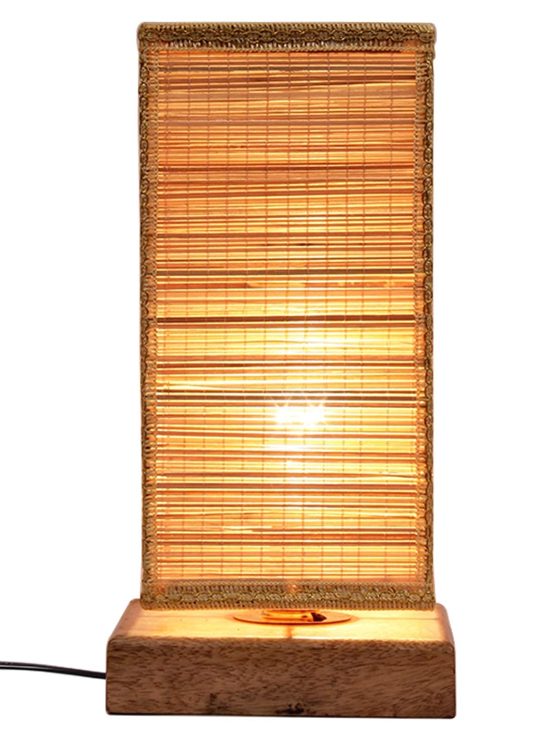 Square Bamboo Shade with Square Wood Base