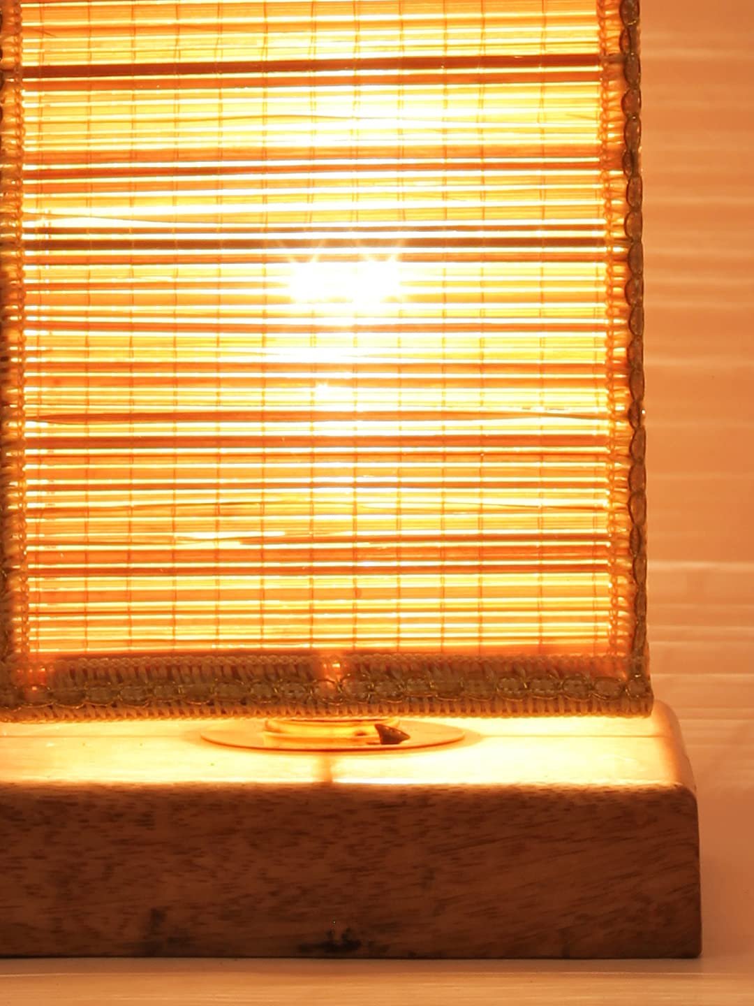 Square Bamboo Shade with Square Wood Base