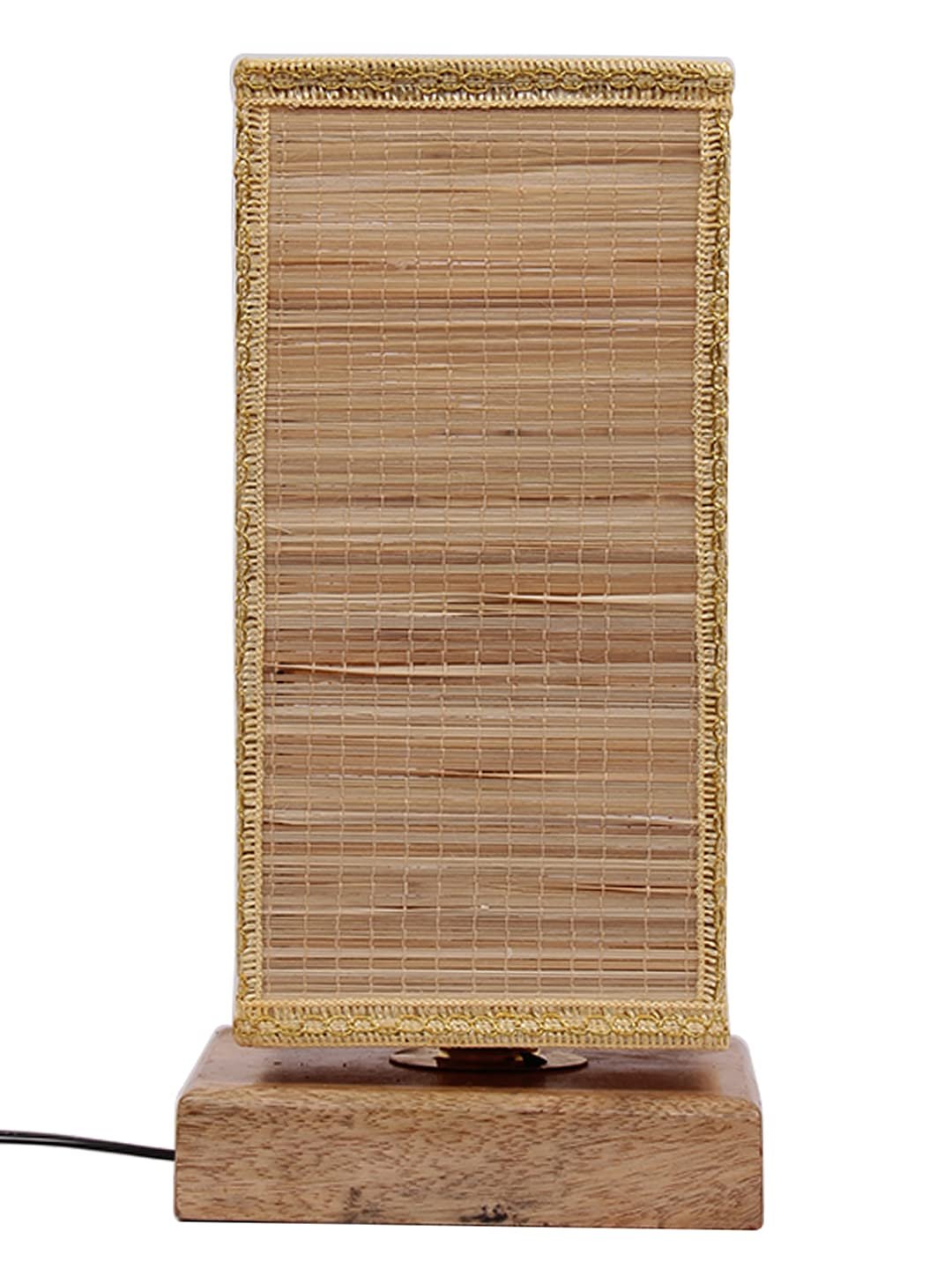 Square Bamboo Shade with Square Wood Base