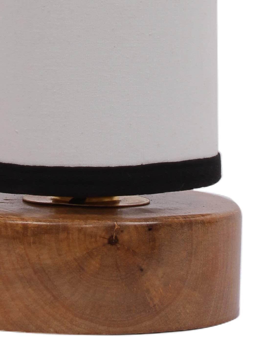 Multicolor Cotton Shade with Round Wood Base