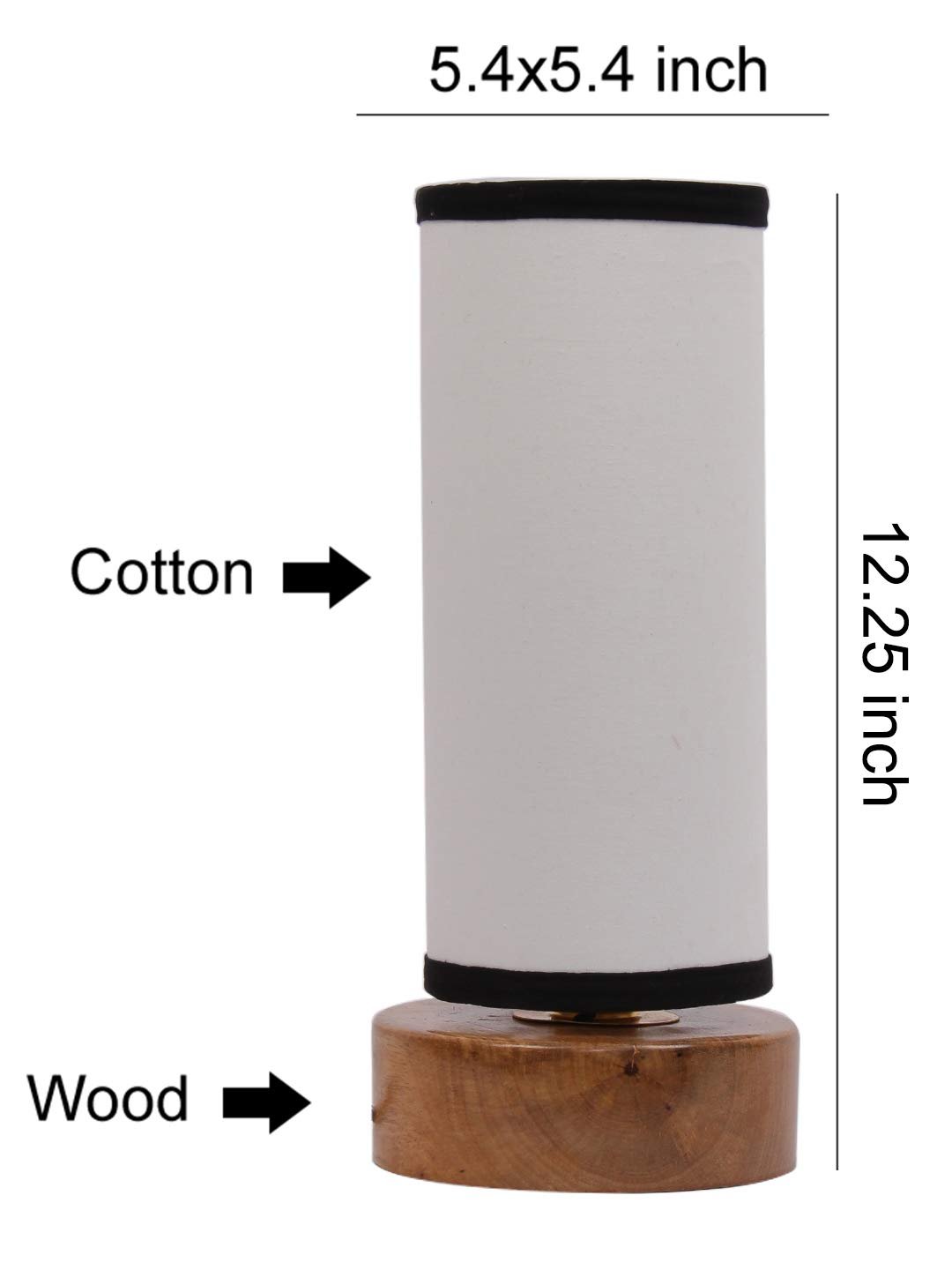 Multicolor Cotton Shade with Round Wood Base