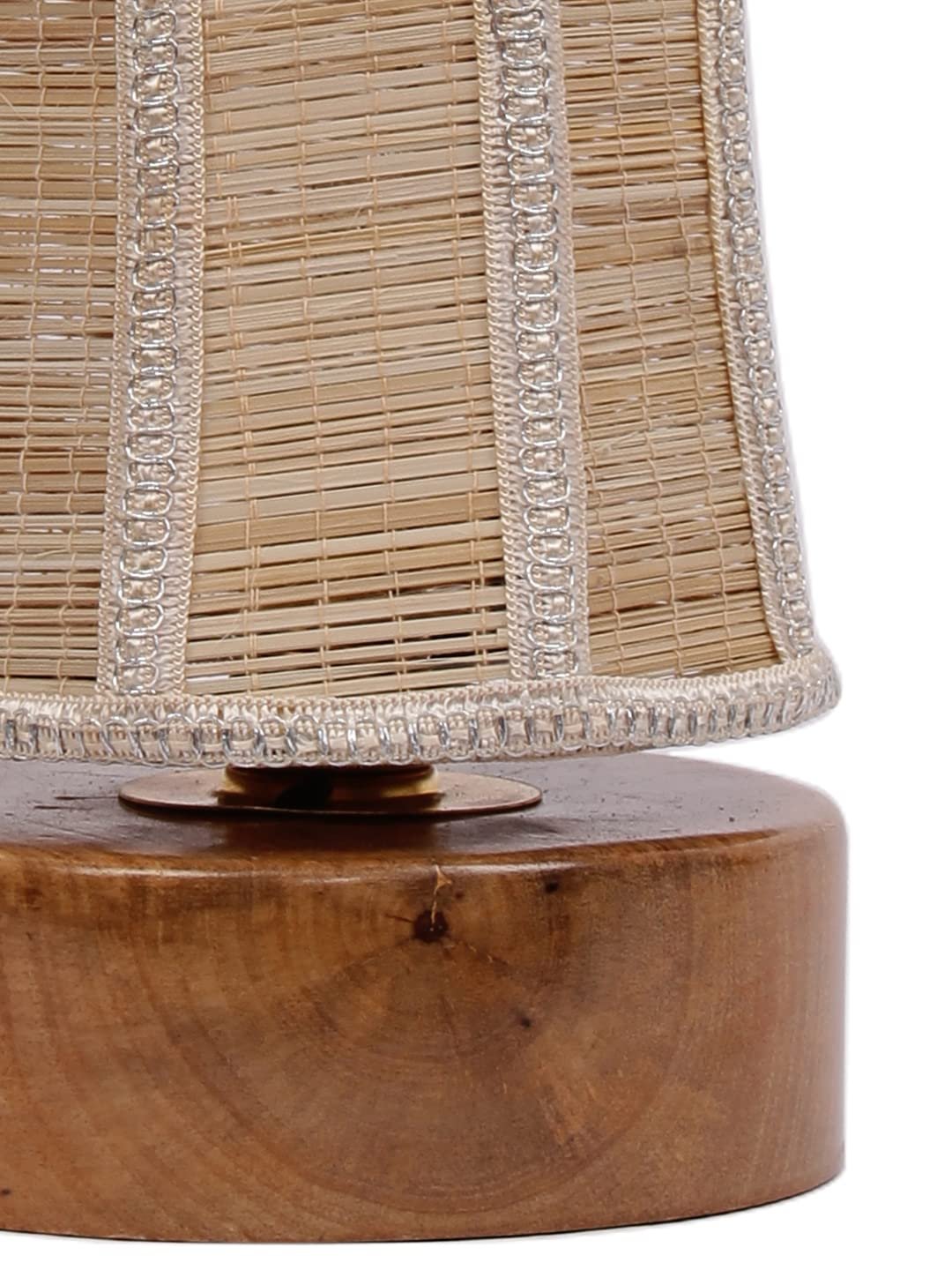 Damru Bamboo Shade with Round Wood Base