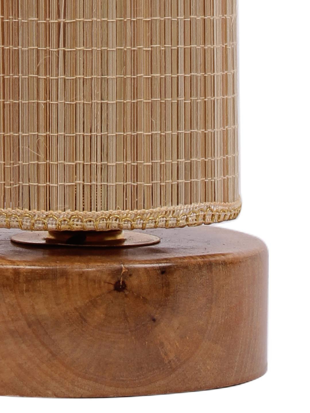 Round Bamboo Shade with Round Wood Base