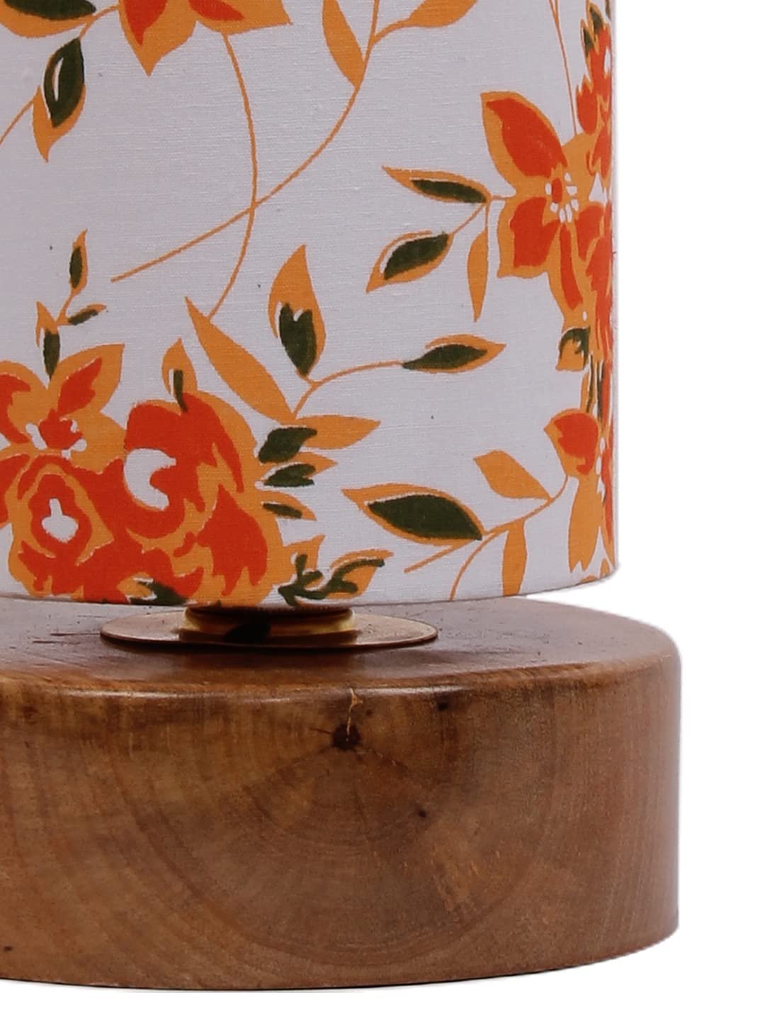 Multicolor Cotton Shade with Round Wood Base