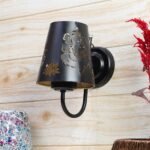 Etched Ganesh Ji Wall Mounted Lamp with Iron Base(JH09)
