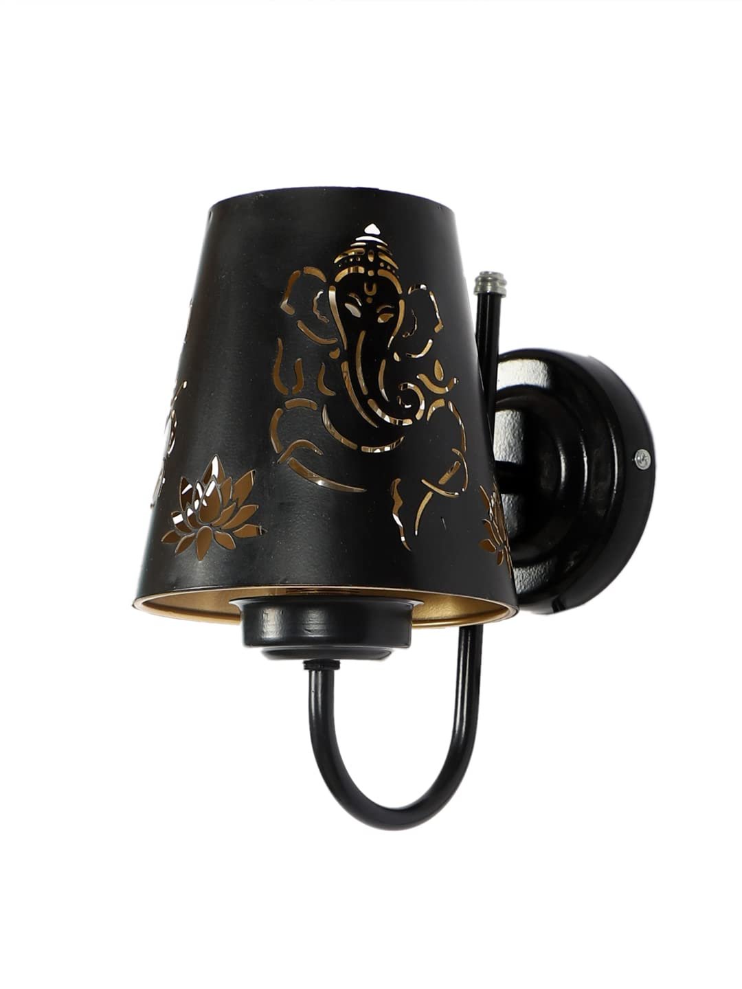 Etched Ganesh Ji Wall Mounted Lamp with Iron Base(JH09)