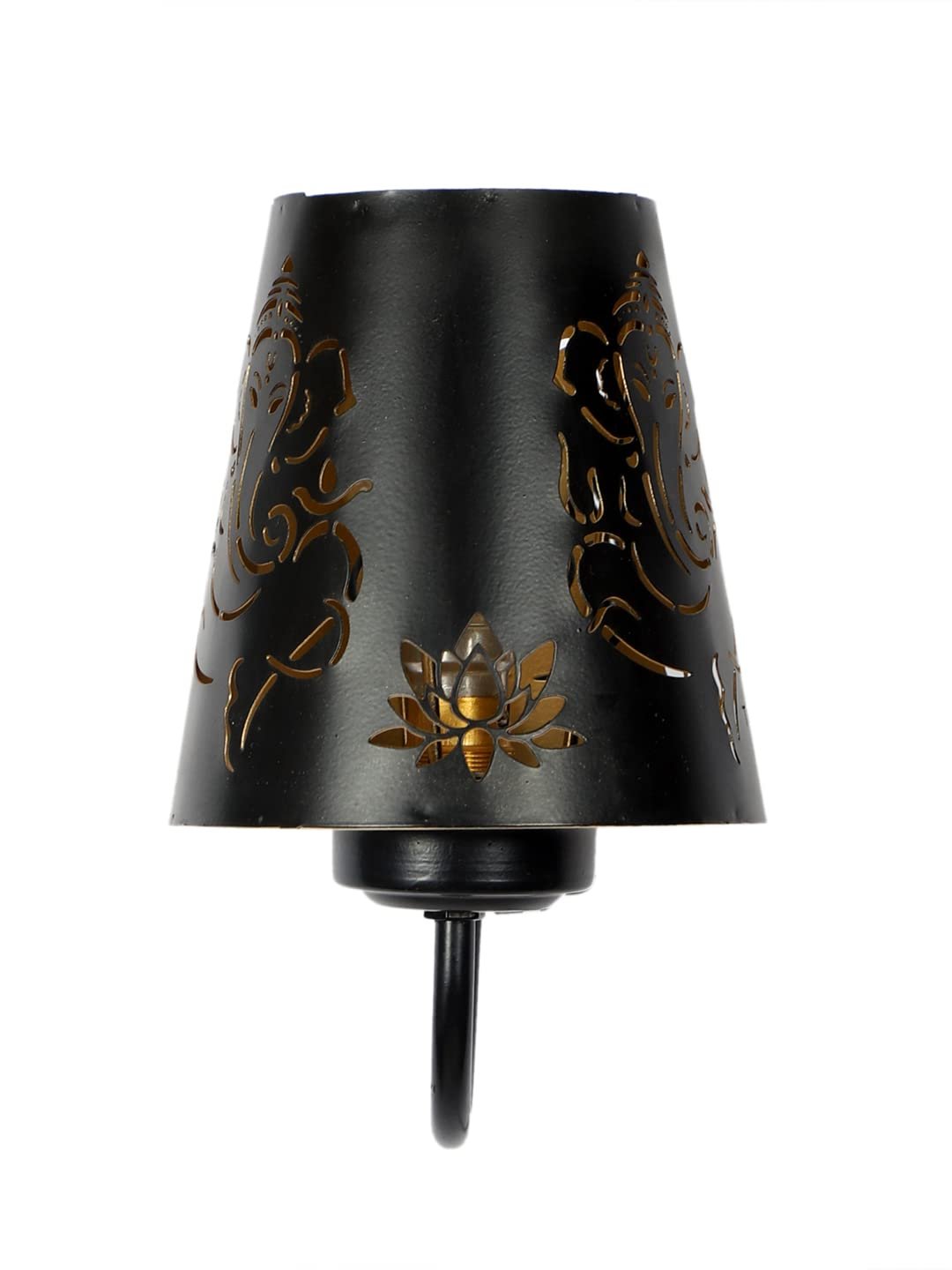 Etched Ganesh Ji Wall Mounted Lamp with Iron Base(JH09)