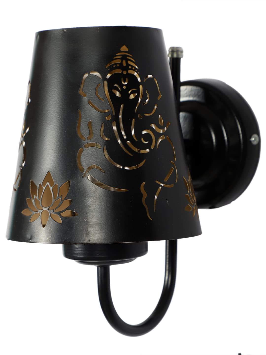 Etched Ganesh Ji Wall Mounted Lamp with Iron Base(JH09)