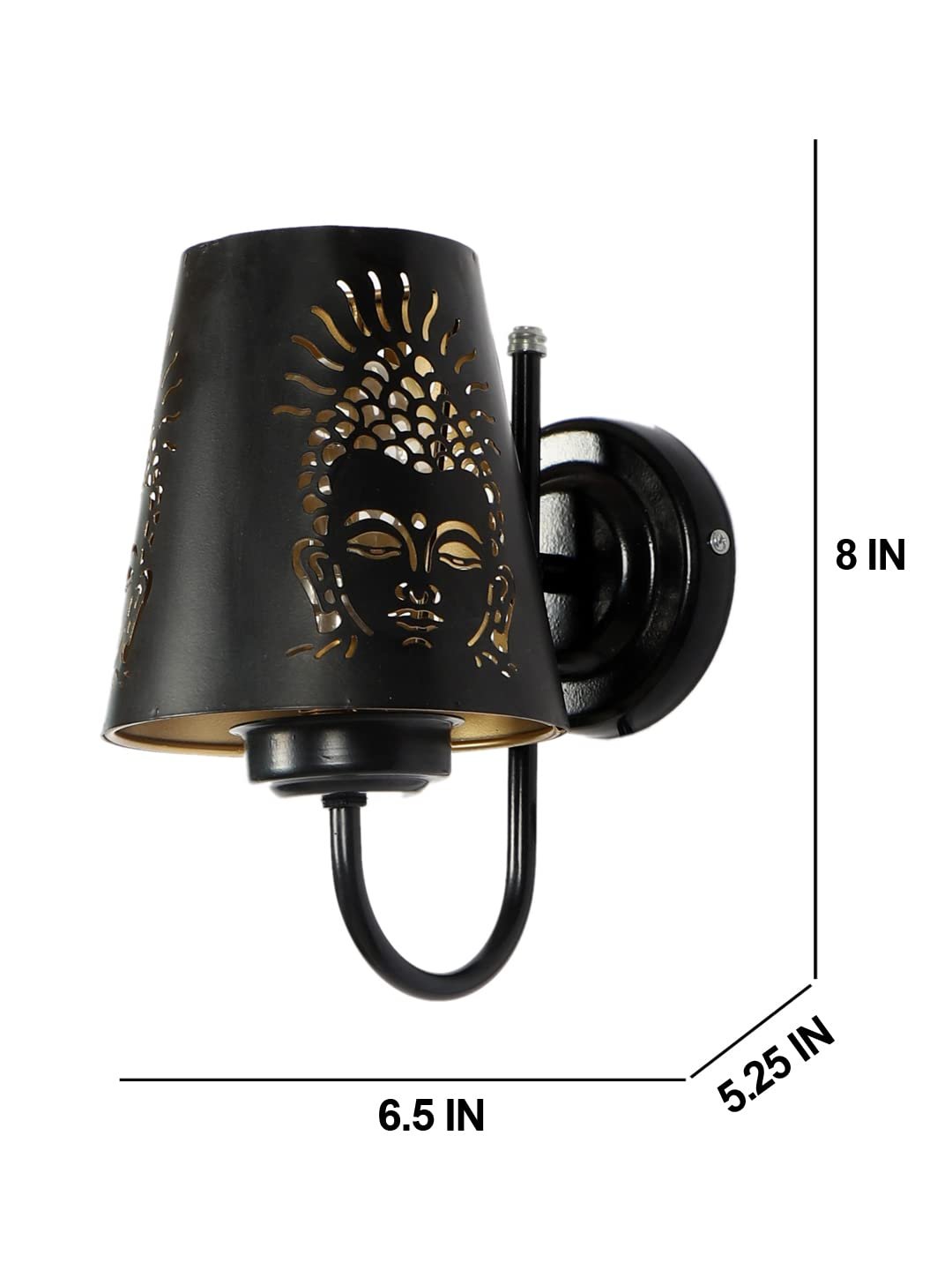 Etched Buddha Ji Wall Mounted Lamp with Iron Base(JH10)