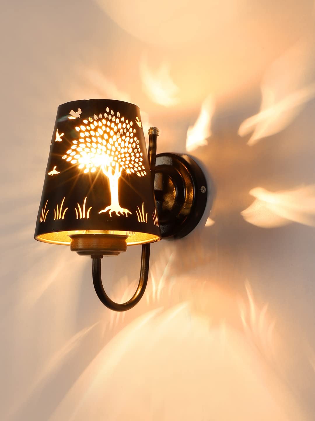 Etched Tree Wall Mounted Lamp with Iron Base(JH12)
