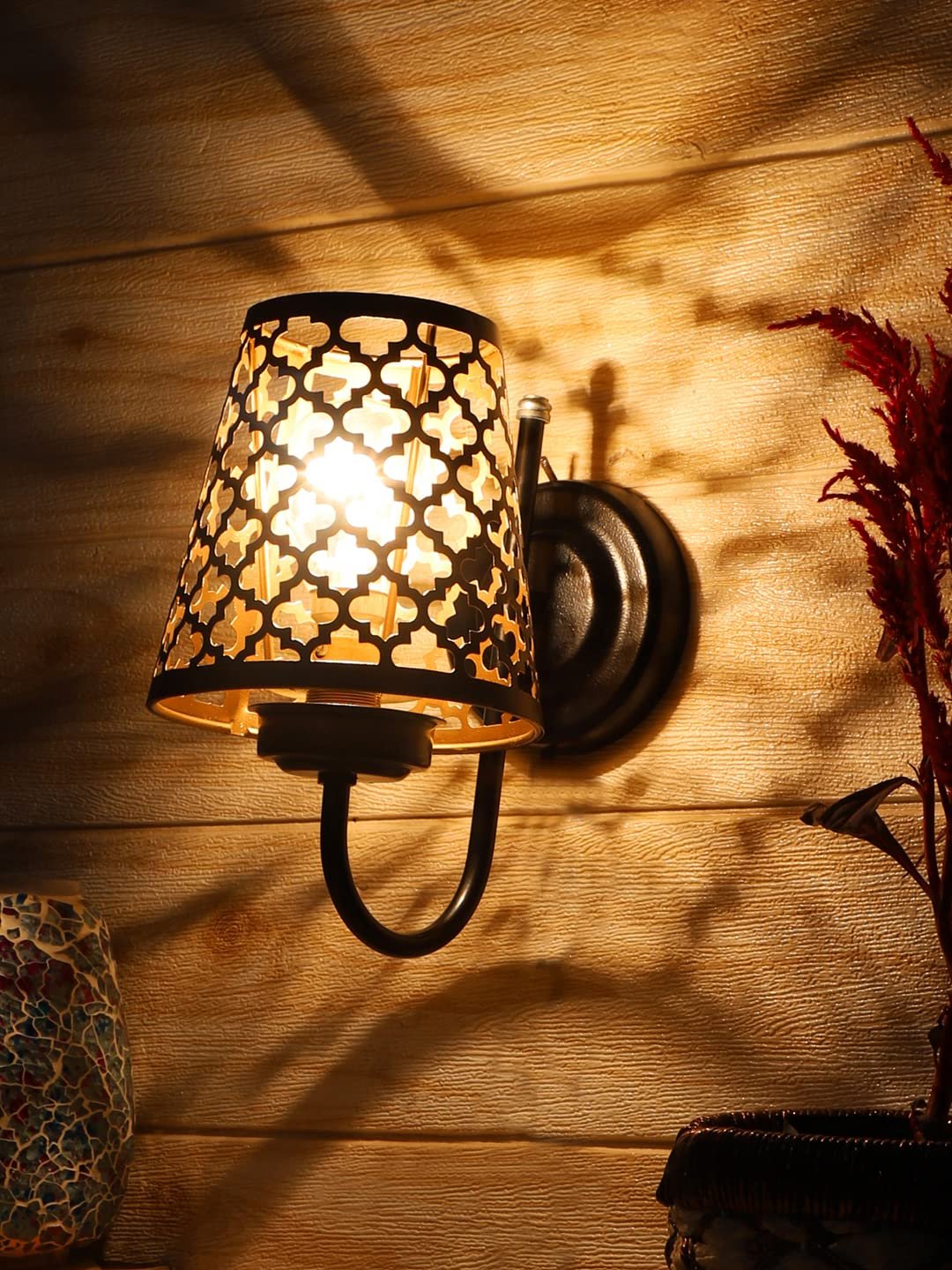 Etched Diamond Wall Mounted Lamp with Iron Base(JH13)