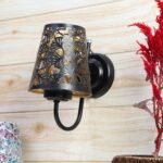 Etched Flower Wall Mounted Lamp with Iron Base(JH14)