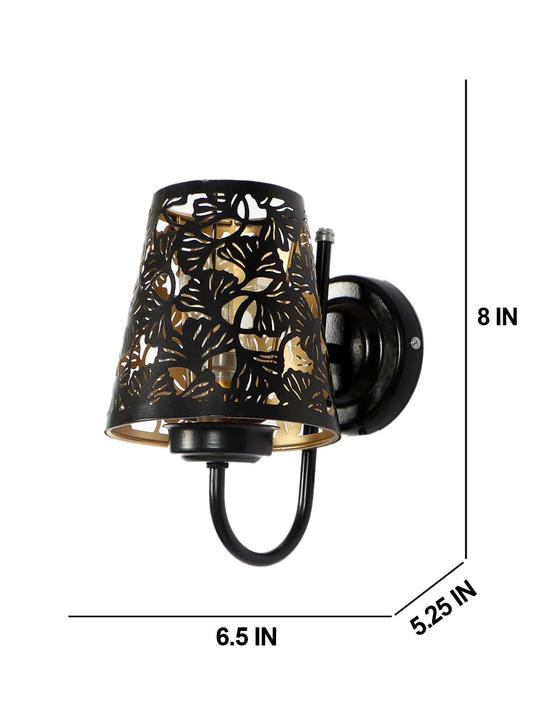 Etched Flower Wall Mounted Lamp with Iron Base(JH14)