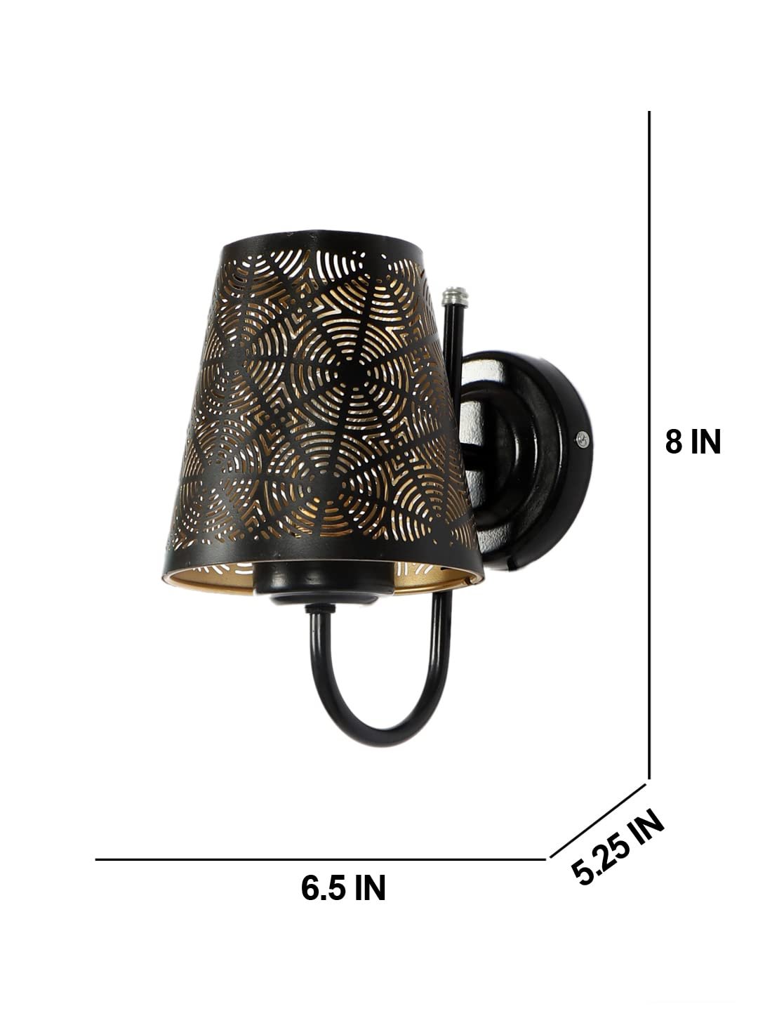 Etched Round Wall Mounted Lamp with Iron Base(JH15