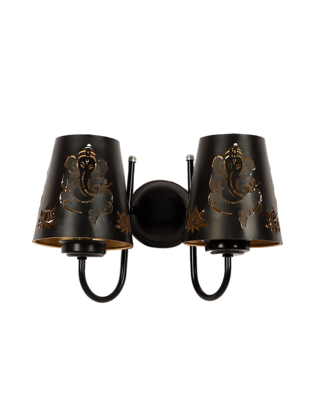Dual Etched Ganesh Ji Wall Mounted Lamp with Iron Base(JH17)