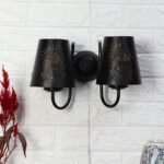 Dual Etched Buddha Ji Wall Mounted Lamp with Iron Base(JH18)