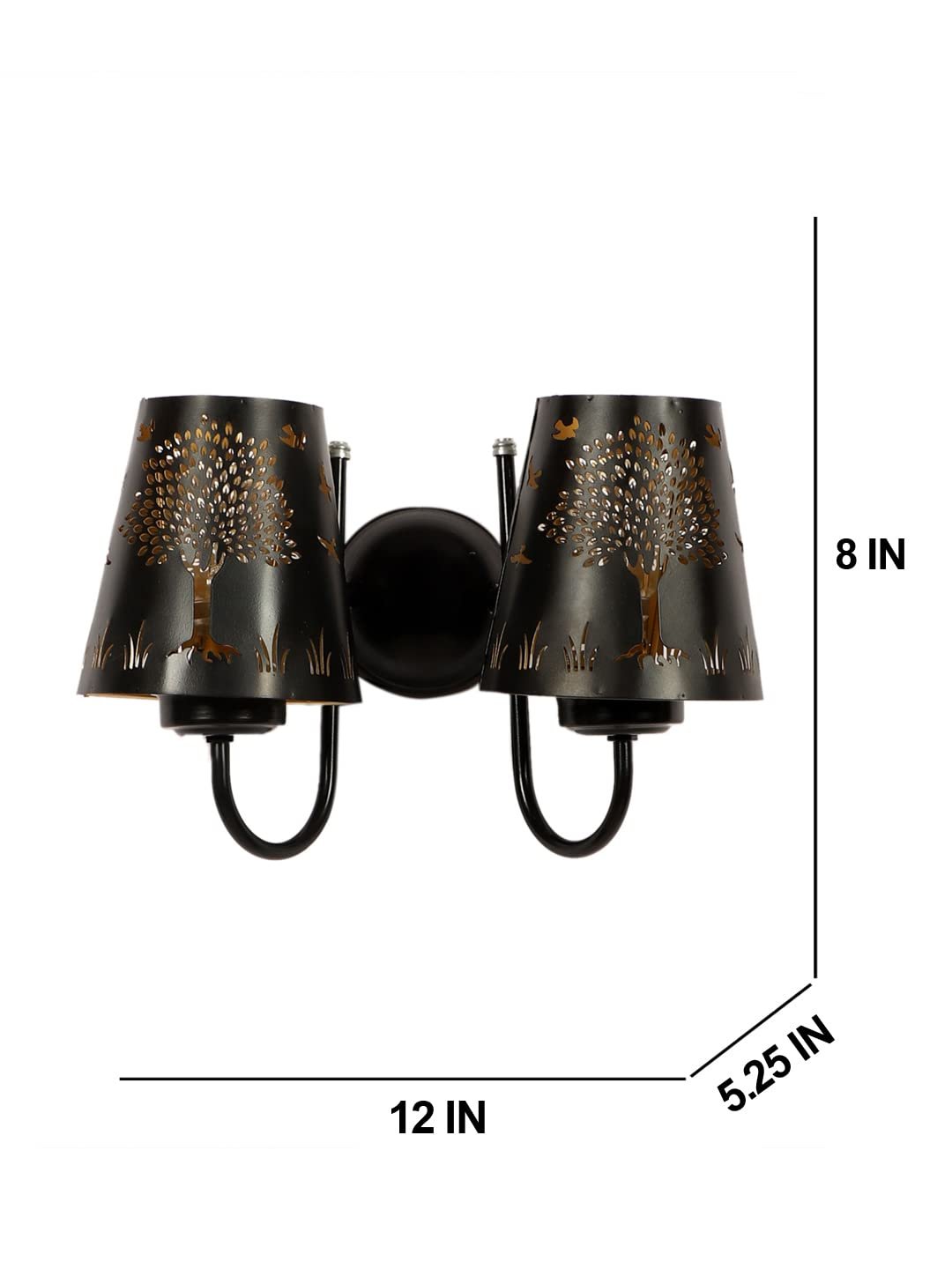 Dual Etched Tree Wall Mounted Lamp with Iron Base(JH20)