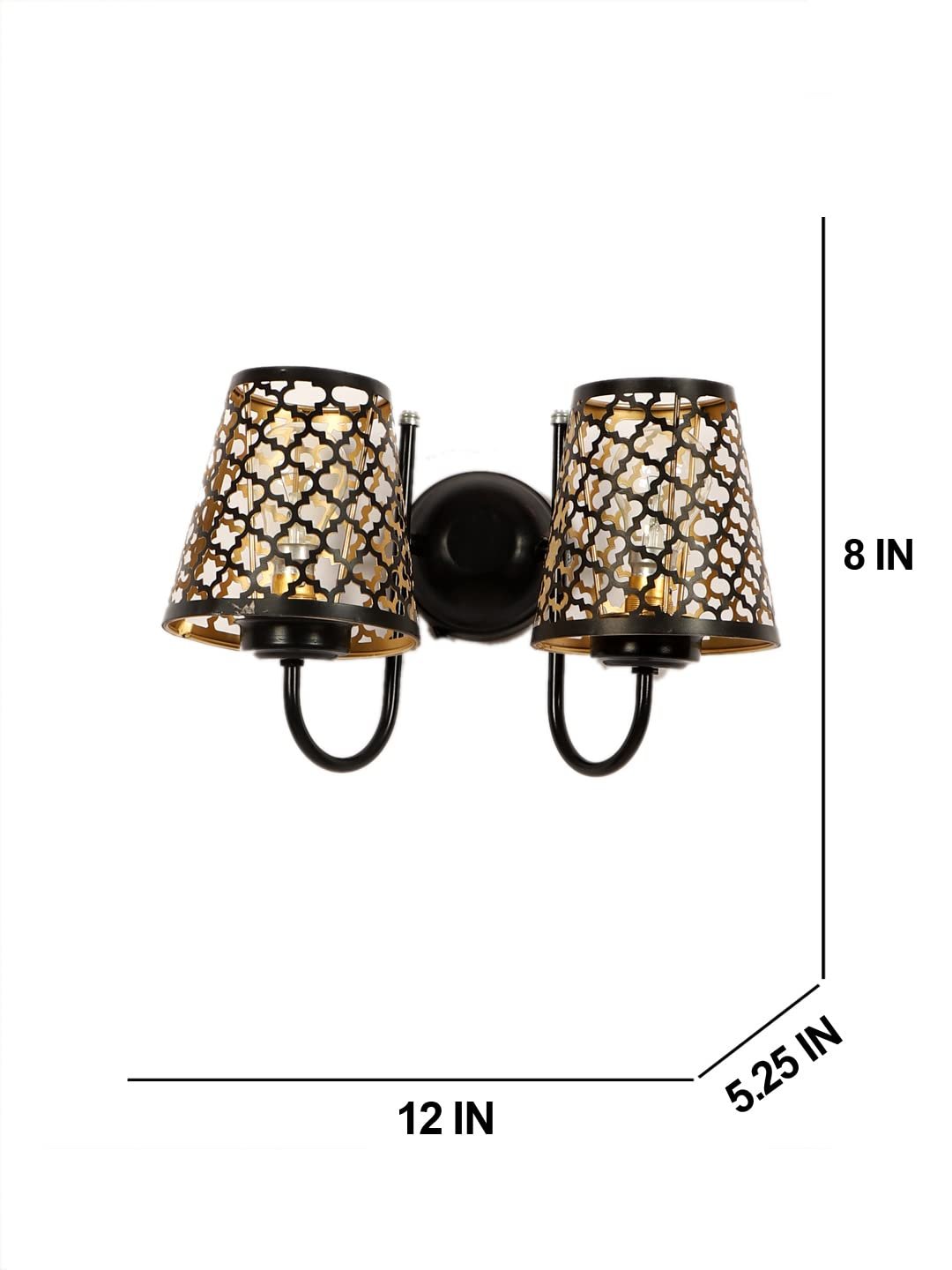 Dual Etched Diamond Wall Mounted Lamp with Iron Base