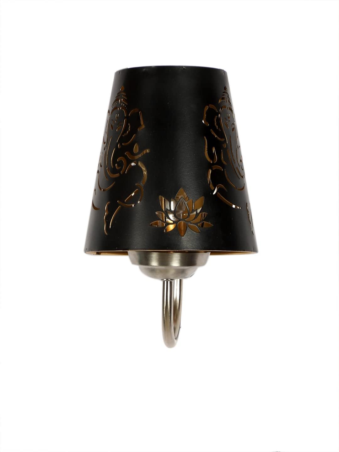 Etched Ganesh Ji Wall Mounted Lamp with Steel Base(JH25)