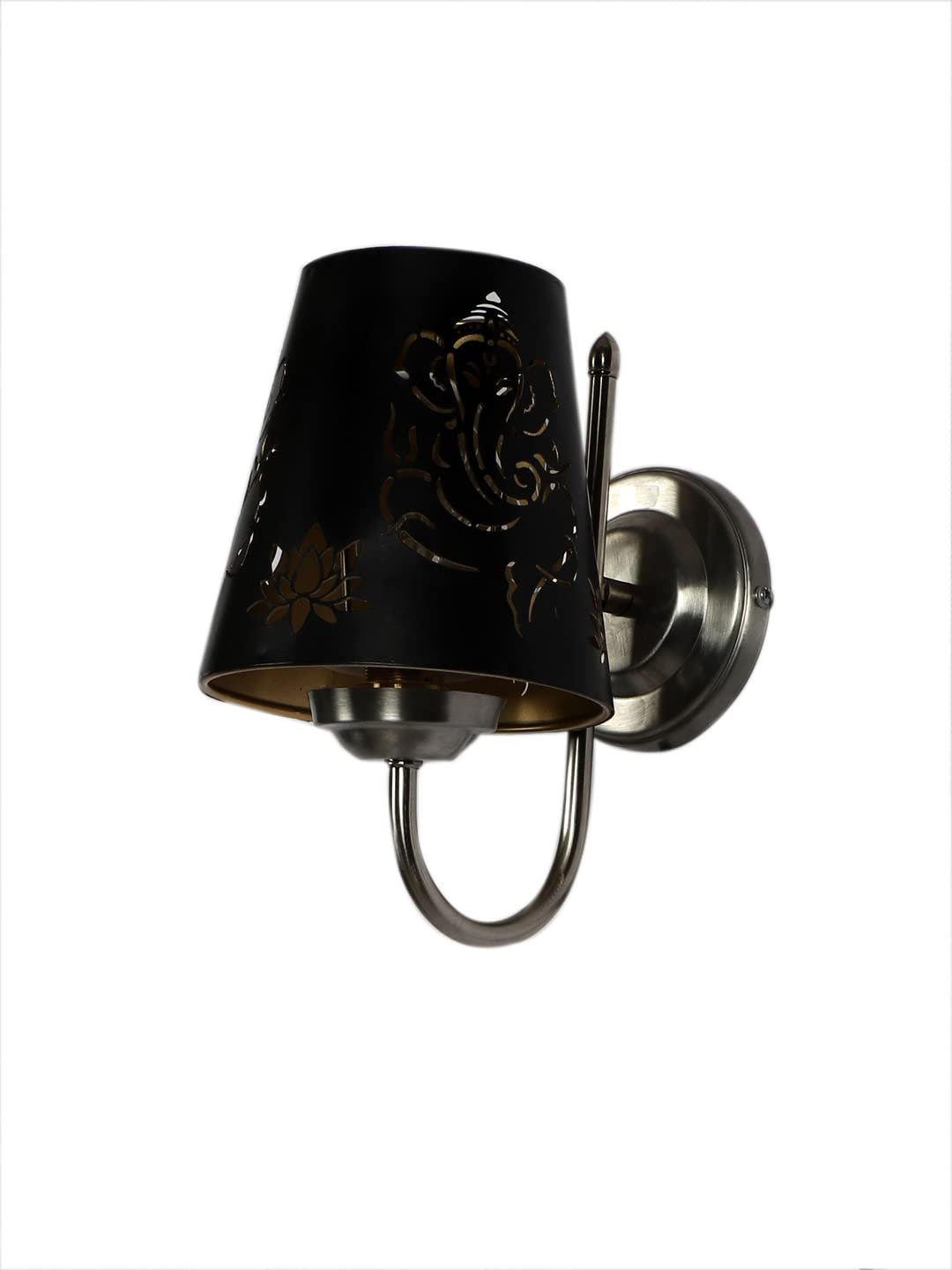 Etched Ganesh Ji Wall Mounted Lamp with Steel Base(JH25)
