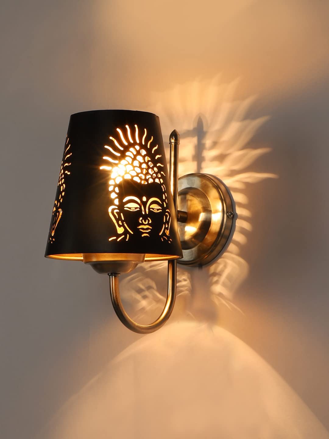Etched Buddha Ji Wall Mounted Lamp with Steel Base(JH26)