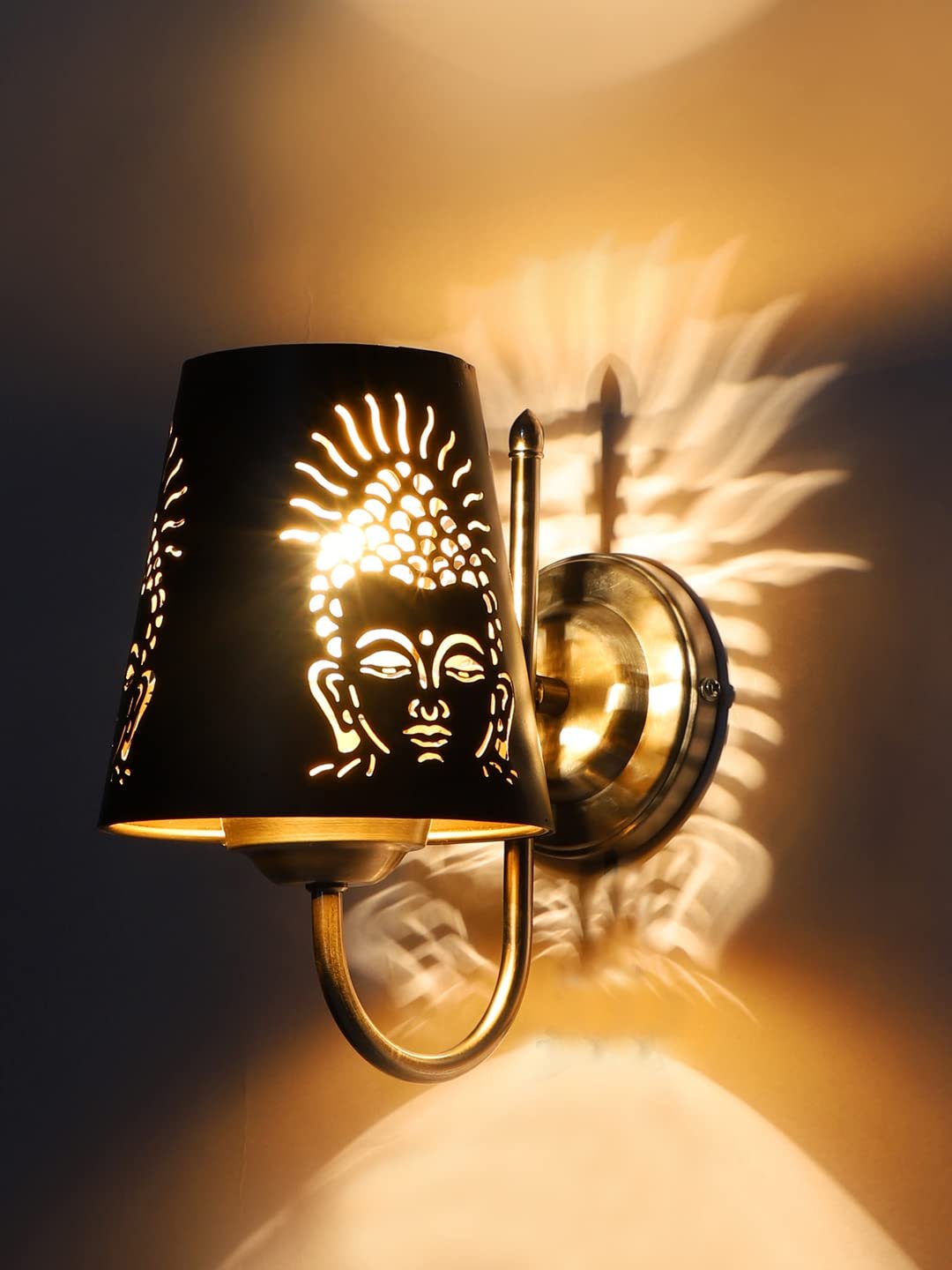 Etched Buddha Ji Wall Mounted Lamp with Steel Base(JH26)