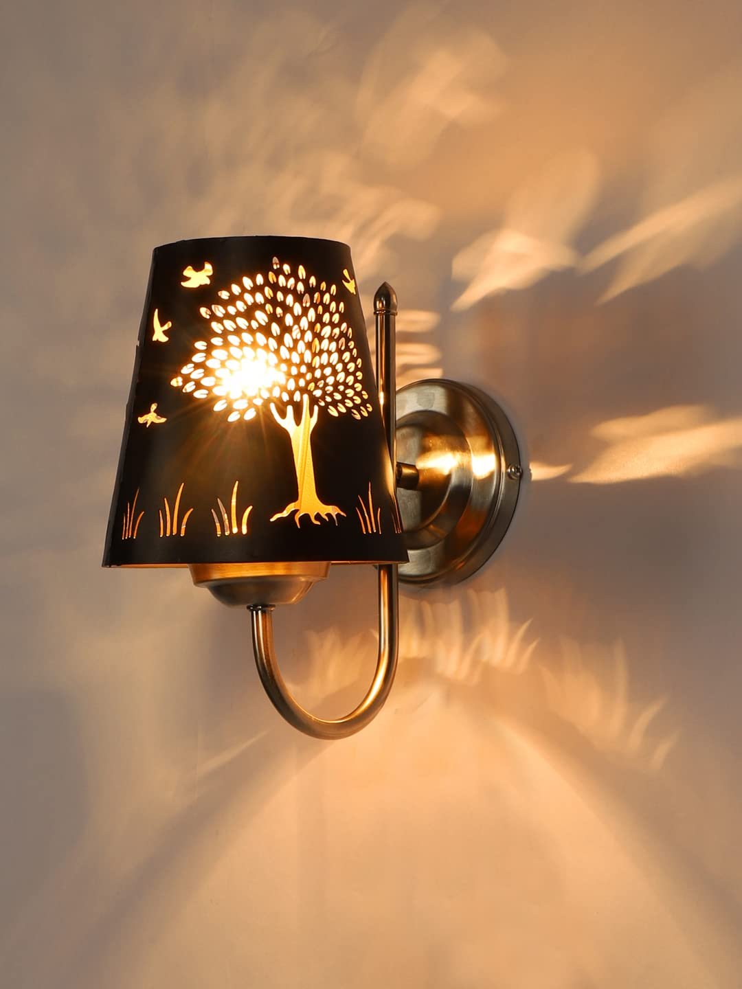 Etched Tree Wall Mounted Lamp with Steel Base(JH28)