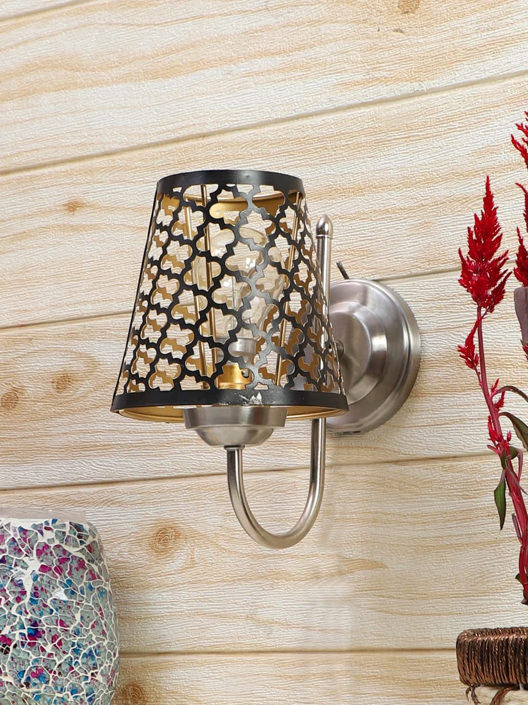 Etched Diamond Wall Mounted Lamp with Steel Base(JH29)