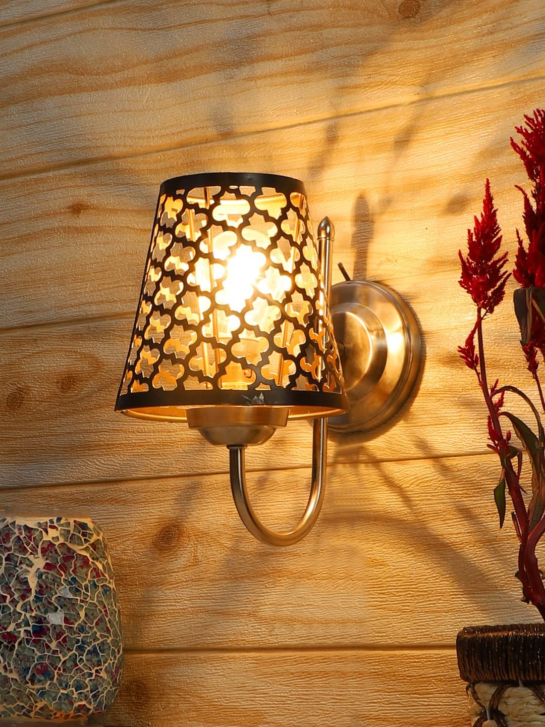 Etched Diamond Wall Mounted Lamp with Steel Base(JH29)