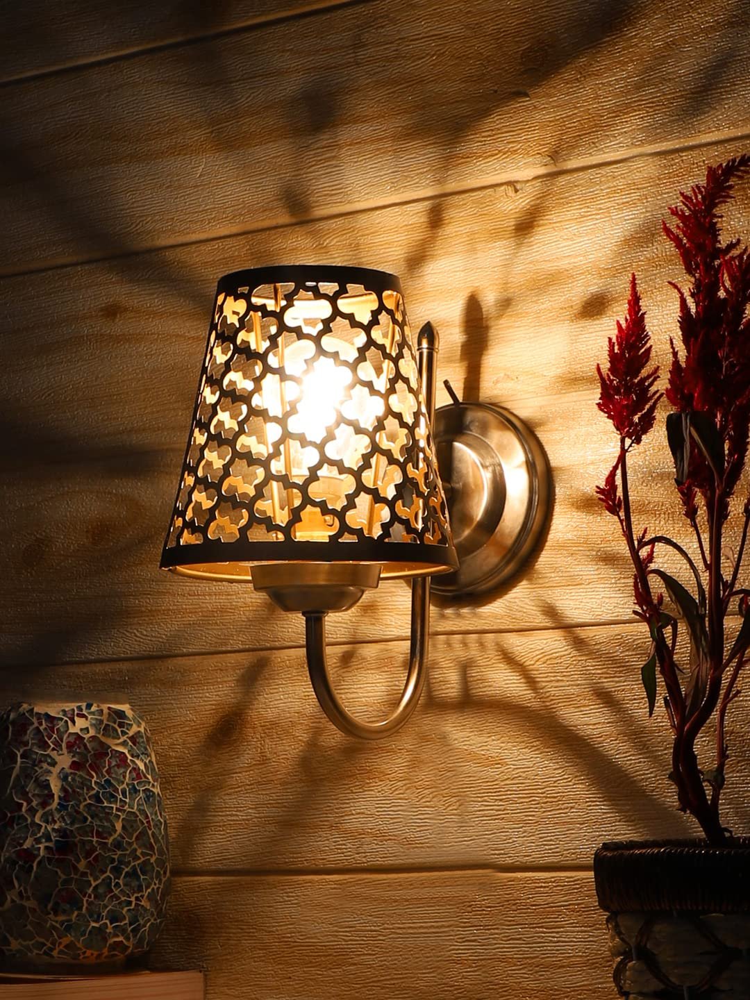 Etched Diamond Wall Mounted Lamp with Steel Base(JH29)