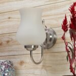 Milky Glass Wall Mounted Lamp with Steel Base(JH32)