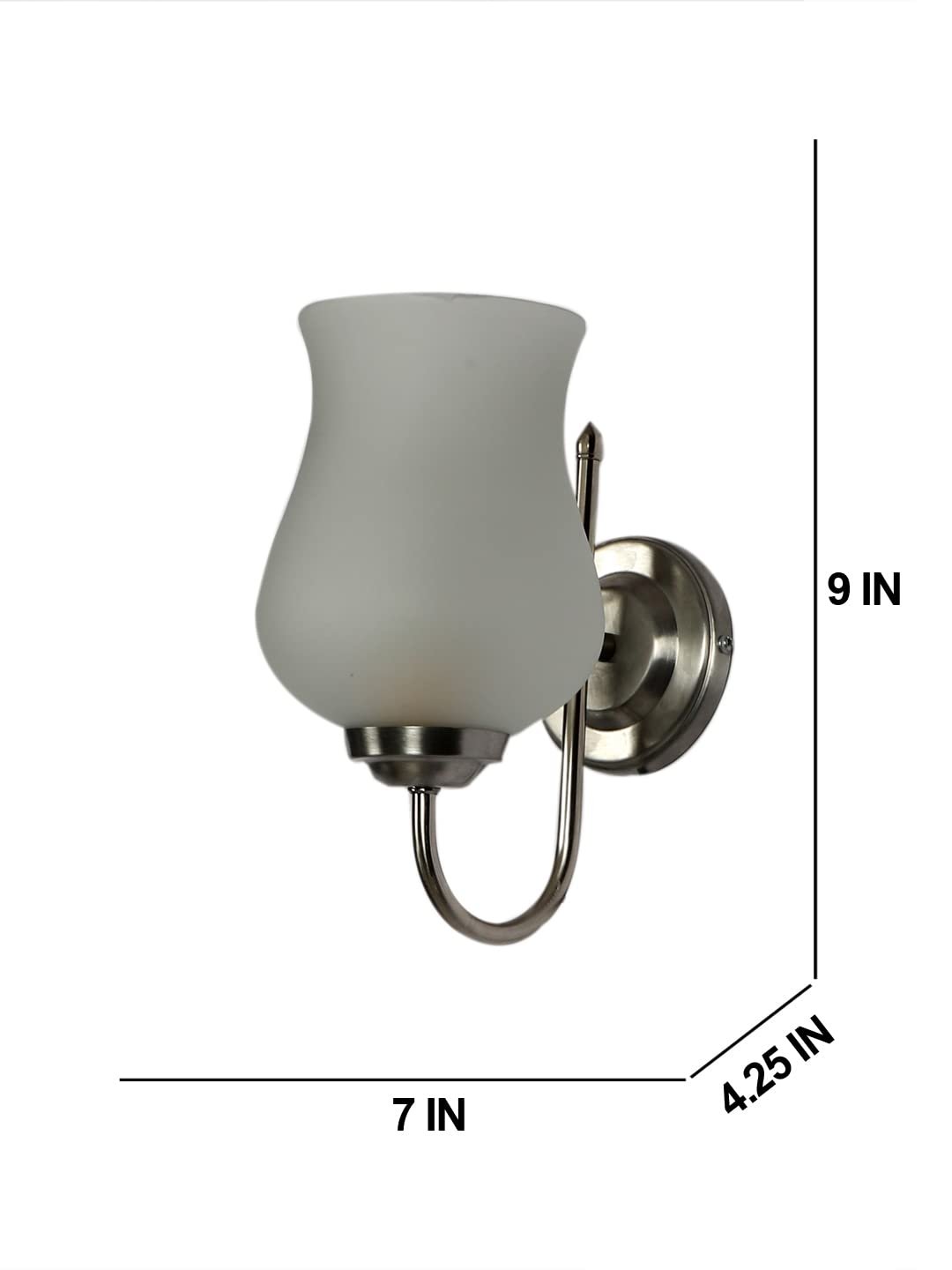 Milky Glass Wall Mounted Lamp with Steel Base(JH32)