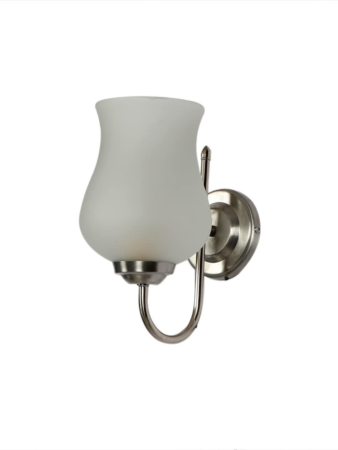 Milky Glass Wall Mounted Lamp with Steel Base(JH32)
