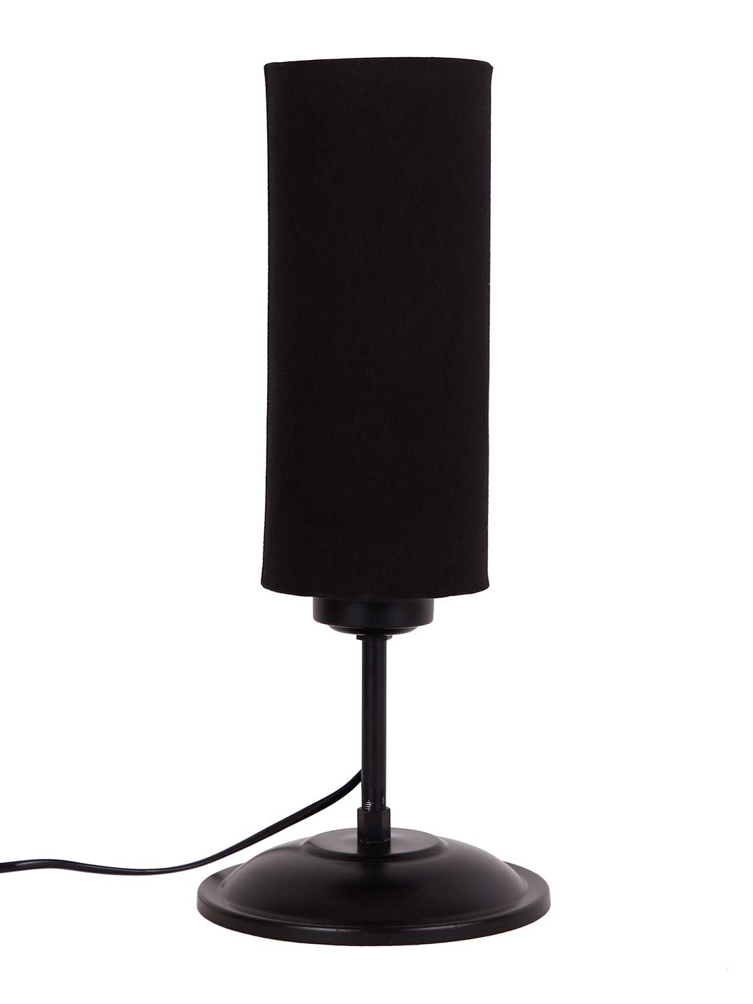 Cylindrical Cotton Shade Table Lamp with Black Base for Home/Office/Gifting - (Size : 6.75x6.75x16.1 Inches, Colour : Black)