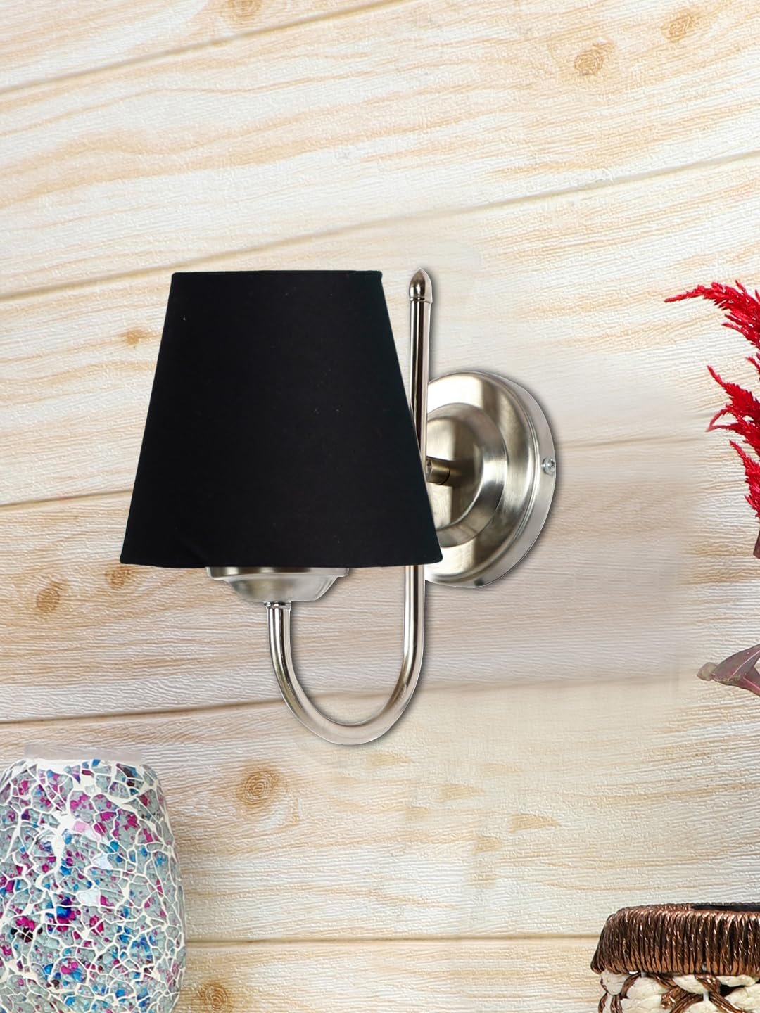 Square Pink Jute Shade Table Lamp with Iron Base