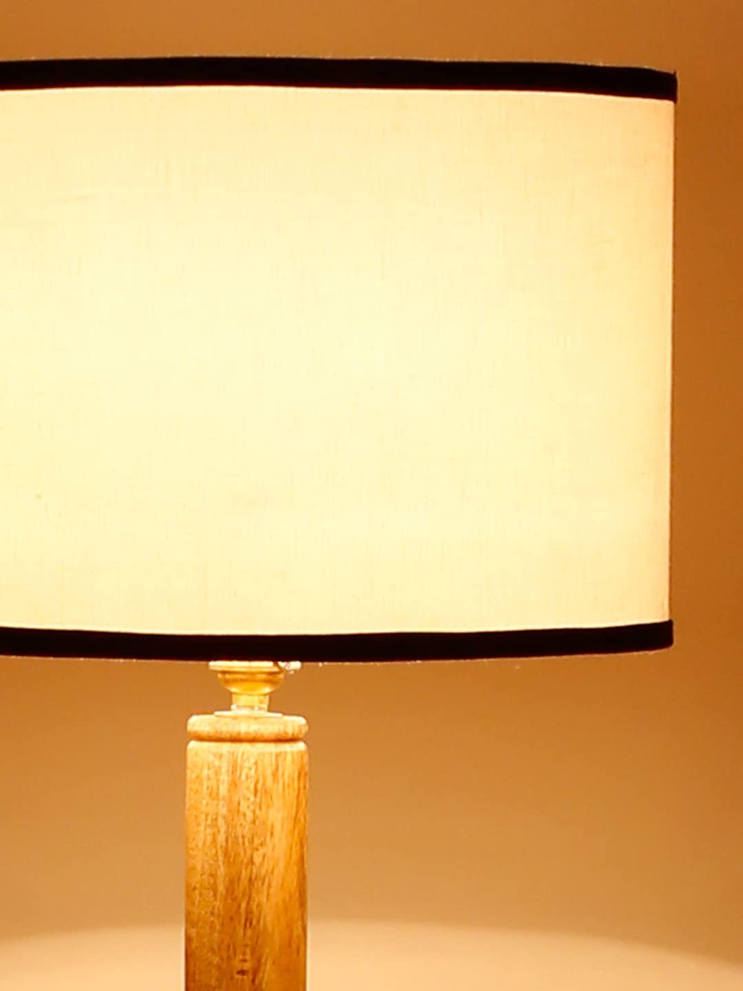 Multicolor Cotton Drum Shade Wood Natural Table Floor lamp